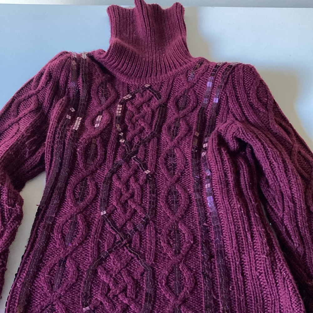 Vintage Moda International sequin turtleneck sweater